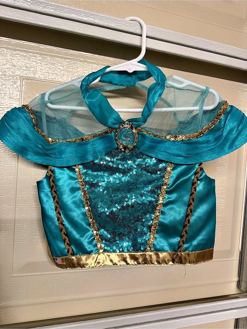 Jasmine Disney Girls 7/8 Blue & Gold Costume